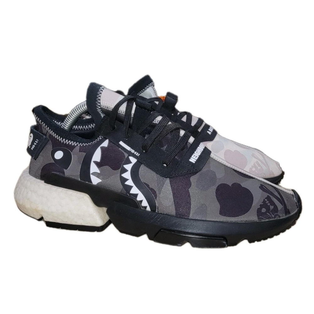 Adidas POD S3.1 Bape x Neighborhood Black Camo Men's Shoes Size‎ 9   EE9431